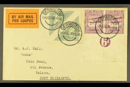 1929 (29 Aug) Airmailed Cover To Port Elizabeth, Franked With 1926 4d Triangle Pair & 1925 6d Airmail Numeral... - Zonder Classificatie