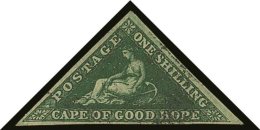COGH 1855-63 1s Deep Dark Green Triangular, SG 8b, Very Fine Used With 3 Good To Large Margins, Lovely Fresh... - Non Classificati