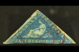 CAPE OF GOOD HOPE 1855-63 4d Blue, SG 6a, Used With Indistinct But Rare Red Double Ring Oval Cancellation. For... - Zonder Classificatie