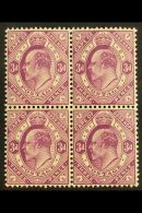 CAPE OF GOOD HOPE 1902-04 3d Magenta, SG 74, Very Fine Never Hinged Mint Block Of Four For More Images, Please... - Zonder Classificatie