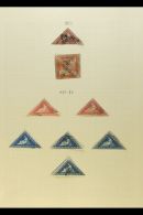 CAPE 1853-1863 TRIANGULARS USED COLLECTION With Shades On Leaves, Inc 1853 1d Blued Papers (x3 Inc Pair), 1855-63... - Zonder Classificatie