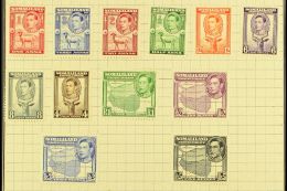 1938 Geo VI Set Complete, Perforated "Specimen",, SG 93s/104s, Very Fine Mint But Affixed To UPU Page. (12 Stamps)... - Somaliland (Protectoraat ...-1959)