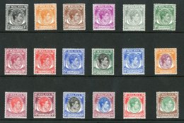 1948-52 Geo VI Set, Perf 17½ X 18, Complete, SG 16/30,very Fine And Fresh Mint. (16 Stamps) For More... - Singapore (...-1959)