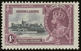 1935 1s Slate And Purple, Silver Jubilee, Variety " Extra Flagstaff", SG 184b, Very Fine Mint. For More Images,... - Sierra Leone (...-1960)