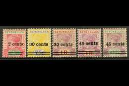 1902 (June) Surcharges Set SG 41/45 Fresh Mint. (5) For More Images, Please Visit... - Seychelles (...-1976)