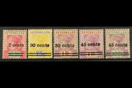 1902 (June) Surcharges Set SG 41/45 Fresh Mint. (5) For More Images, Please Visit... - Seychellen (...-1976)