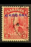 JAPANESE OCCUPATION 1942 6c Carmine With Violet Opt, SG J8, Very Fine Used. For More Images, Please Visit... - Sarawak (...-1963)