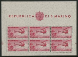 1961 1000L Carmine "Helicopter" Min Sheet, Sass 22, Superb NHM. For More Images, Please Visit... - Altri & Non Classificati