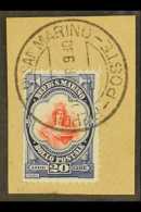 1929 20L Blue And Red "Liberty", Sass 158, Superb Used On Piece. For More Images, Please Visit... - Altri & Non Classificati