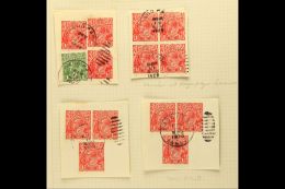 AUSTRALIA USED IN SAMOA 1929-30 Group Of 1d Or 1½d Geo V Head Multiple Frankings On Good Pieces Tied By... - Samoa (Staat)