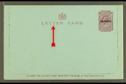 1914 LETTER CARD 1d Dull Claret On Blue, Inscription 94mm, H&G 1a, Unused, Broken Second "T" In "LETTER CARD,"... - Samoa