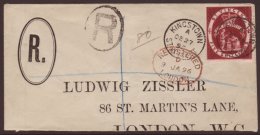 1888 5s Brown Lake SG 53a, Tied Kingston Cds On Large Part Envelope Registered To London.  For More Images, Please... - St.Vincent (...-1979)