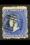 1881 4d Bright Blue, Wmk Small Star, SG 38, Very Fine Used With Neat Barred Cancel. Striking Colour. For More... - St.Vincent (...-1979)