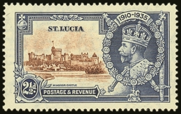 1935 SILVER JUBILEE 2½d Brown And Deep Blue, Variety Dot To Left Of Chapel SG 111g, Fine Mint.  For More... - St.Lucia (...-1978)