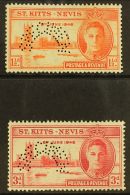 1946 Victory Pair, Perforated "Specimen", SG 78s/9s, Very Fine Mint Og. (2 Stamps) For More Images, Please Visit... - St.Kitts-et-Nevis ( 1983-...)
