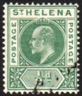 1902 ½d Green With "SLOTTED FRAME" VARIETY, SG 53var, Very Fine Used. A Clear Example Of This Break In The... - St. Helena