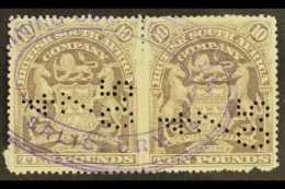 1898-01 £10 Lilac, SG 93, Revenue Used Horizontal Pair With Light Violet Oval "Mining Commissioner /... - Andere & Zonder Classificatie