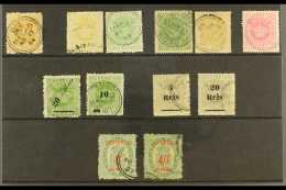 MACAU 1884-1887 All Different Used Group On A Stock Card, Inc 1884 10r, 20r & 50r, 1885 10r, 20r & 40r,... - Other & Unclassified