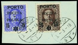 1919 "15" On 36h Violet And "50" On 42h Brown Postage Dues, SG D60/61, Very Fine Used Together On Piece With... - Other & Unclassified
