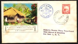 1938 (18 Mar) Illustrated "Pitcairn Radio" Cover To USA Bearing N.Z. 1d Kiwi Tied By "PITCAIRN ISLAND / N.Z.... - Pitcairn