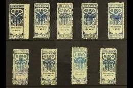 REVENUE STAMPS (U.S. ADMINISTRATION) - GIRO 1900-01 (without Date) Fine All Different Range To 4p (between Warren... - Philippinen