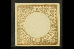 1863 1p Brown Arms SG 16, Scott 13, Mint With Four Margins And Large Part Gum, Small Marginal Tear And Pinhole.... - Peru