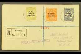 1921 (13 DEC) Registered Cover To USA, Bearing 1918-22 3d Greenish Olive (SG 109), 2d Orange (SG 121), And... - Papua New Guinea