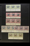 OFFICIAL 1931-32 (overprinted "O S") ½d, 2d, 5d, 6d And 1s ASH Imprint Strips Of Three, Plus 1d HARRISON... - Papua New Guinea