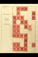 1920-21 2ND JERUSALEM OVERPRINT - PLATE RECONSTRUCTION 4m Scarlet Perf 15x14 (SG 33) - A Mint And Used Partially... - Palästina