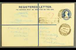 1948 (8 Apr) 4½a Registered Stationery Envelope With "PAKISTAN" Nasik Overprint (26¼ X 3mm), On... - Pakistan