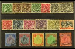 1938-44 Definitives Complete Set, SG 130/43, Fine Used. (18 Stamps) For More Images, Please Visit... - Nyassaland (1907-1953)