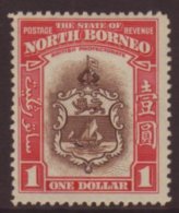 1939 $1 Brown And Carmine, SG 315, Fine Mint. For More Images, Please Visit... - Noord Borneo (...-1963)