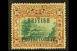 1901-05 16c Green & Chestnut Perf 14½ -15, "British Protectorate" Overprinted, SG 136a, Very Fine Mint... - North Borneo (...-1963)