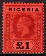 1927 £1 Deep Purple And Black On Red, Die II, SG 12b, Very Fine Mint. For More Images, Please Visit... - Nigeria (...-1960)