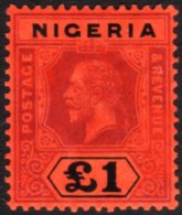 1914-29 £1 Purple & Black On Red, Die I, Wmk Mult Crown CA, SG 12a, Very Fine Mint. For More Images,... - Nigeria (...-1960)