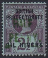 OIL RIVERS 1893 "Half Penny" On 2½d Provisional,  Ovptd (Type 4) In Green, SG 11, Very Fine And Fresh Mint.... - Autres & Non Classés