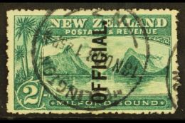 OFFICIALS 1907 2s Blue Green "Milford Sound", Ovptd "Official", SG O66, Very Fine Used With Central Cds. For More... - Autres & Non Classés