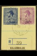 1926 2s Deep Blue & 3s Mauve Admirals, SG 466/67, Very Fine Cds Used On Piece With 'Ellerslie" Registration... - Autres & Non Classés