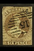 1862-63 6d Black Brown (Pelure Paper), SG 85, Used With Three Clear Margins, Small Nick In Top Margin For More... - Autres & Non Classés