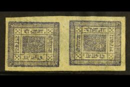 1900 2a Grey-lilac Imperf From Setting 15, Vertical TETE-BECHE PAIR, H&V 17a (SG 16a) Very Fine Unused With 4... - Nepal