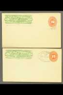 WELLS FARGO 1887 Pair Of Attractive 10c Red Postal Stationery Envelopes Uprated With 15c Green Wells Fargo Frank,... - Messico