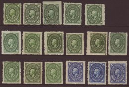 1884 MINT COLLECTION On A Stockcard. Includes Wove Or Laid Paper Perf 12 Short Set To 2 Peso, SG 141/153, Scott... - Messico