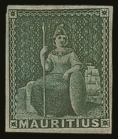 1858-62 (4d) Green Britannia, SG 27, Very Fine Mint With 4 Good Neat Margins & Lovely Fresh Colour.  For More... - Mauritius (...-1967)