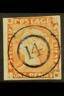 1848-59 1d Bright Vermilion, Intermediate Impression (position 3), SG 10, Very Fine Used With 4 Clear To Large... - Maurice (...-1967)