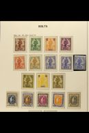 1914-35 FINE MINT KGV COLLECTION Presented On Hingeless Album Pages. Includes 1914-21 Definitive Range To 1s (x5... - Malta (...-1964)