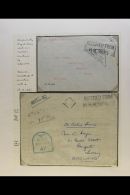 "RECEIVED FROM H.M. SHIPS" Two Line Cachets On A Pair Of World War Two Stampless "Active Service" Covers To... - Malte (...-1964)