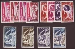 1967 AIR Satellites Set (Yvert 42/44, SG 141/43) - Four Different Imperf COLOUR TRIAL PROOFS For Each Value,... - Mali (1959-...)