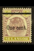 SELANGOR 1900 1c On 5c Dull Purple And Olive-yellow, SG 66a, Very Fine Mint. For More Images, Please Visit... - Andere & Zonder Classificatie