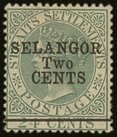 SELANGOR 1891 2c On 24c Green Surch. Type 37, SG 46, Fine Mint. For More Images, Please Visit... - Andere & Zonder Classificatie