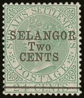 SELANGOR 1891 2c On 24c Green With Type 38 Overprint, SG 47, Very Fine Mint, Lightly Hinged. For More Images,... - Andere & Zonder Classificatie